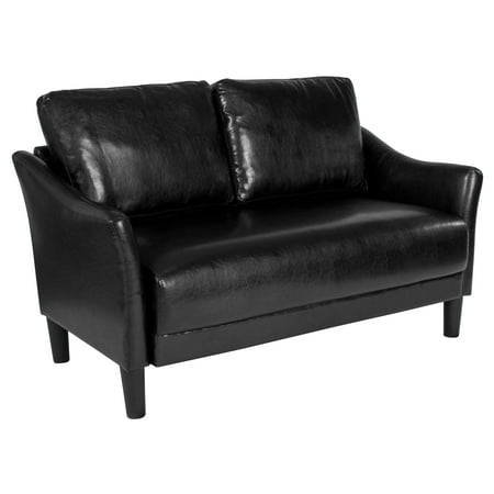 single cushion loveseat sherrill asti flash furniture upholstered living room loveseat with single cushion seat and slanted arms in black leather walmartcom single cushion loveseat sherrill asti flash furniture upholstered living room loveseat with single cushion seat and slanted arms in black leather walmartcom